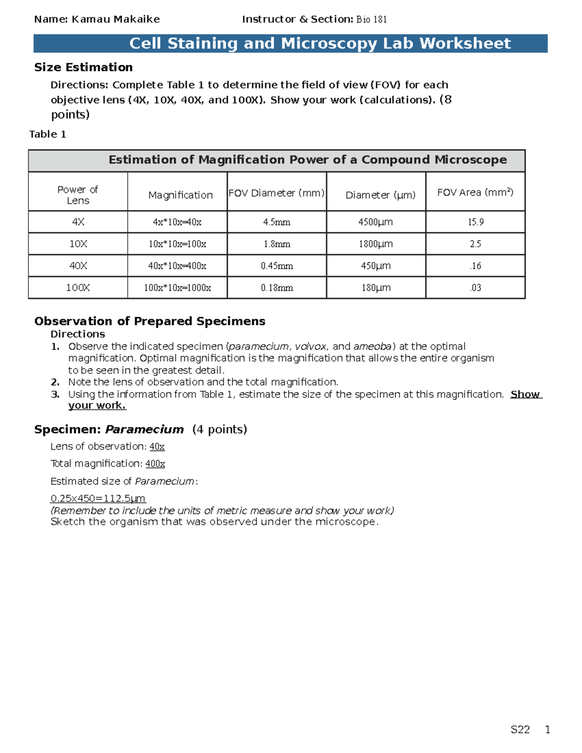 Cell Lab Bio 181 Lab. - BIO-181L - GCU - Studocu