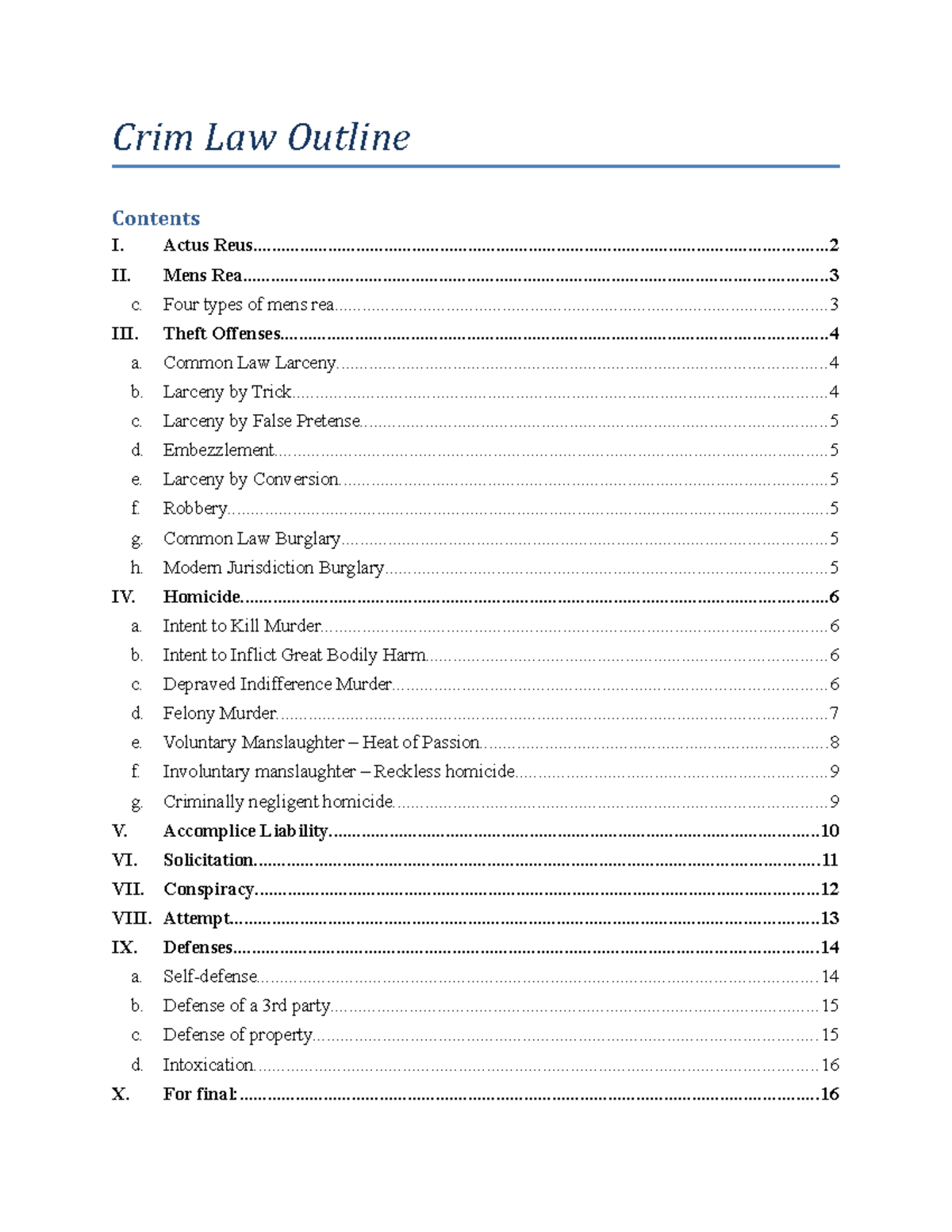 CRIM LAW Outline-1-1 - Full Outline - Crim Law Outline Contents I ...