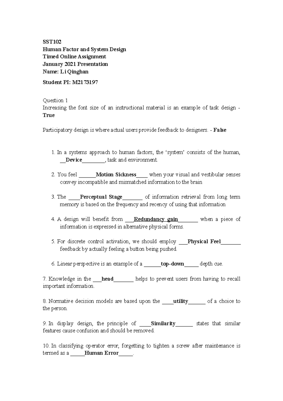 SST 102 TOA Reference - SST Human Factor and System Design Timed Online ...