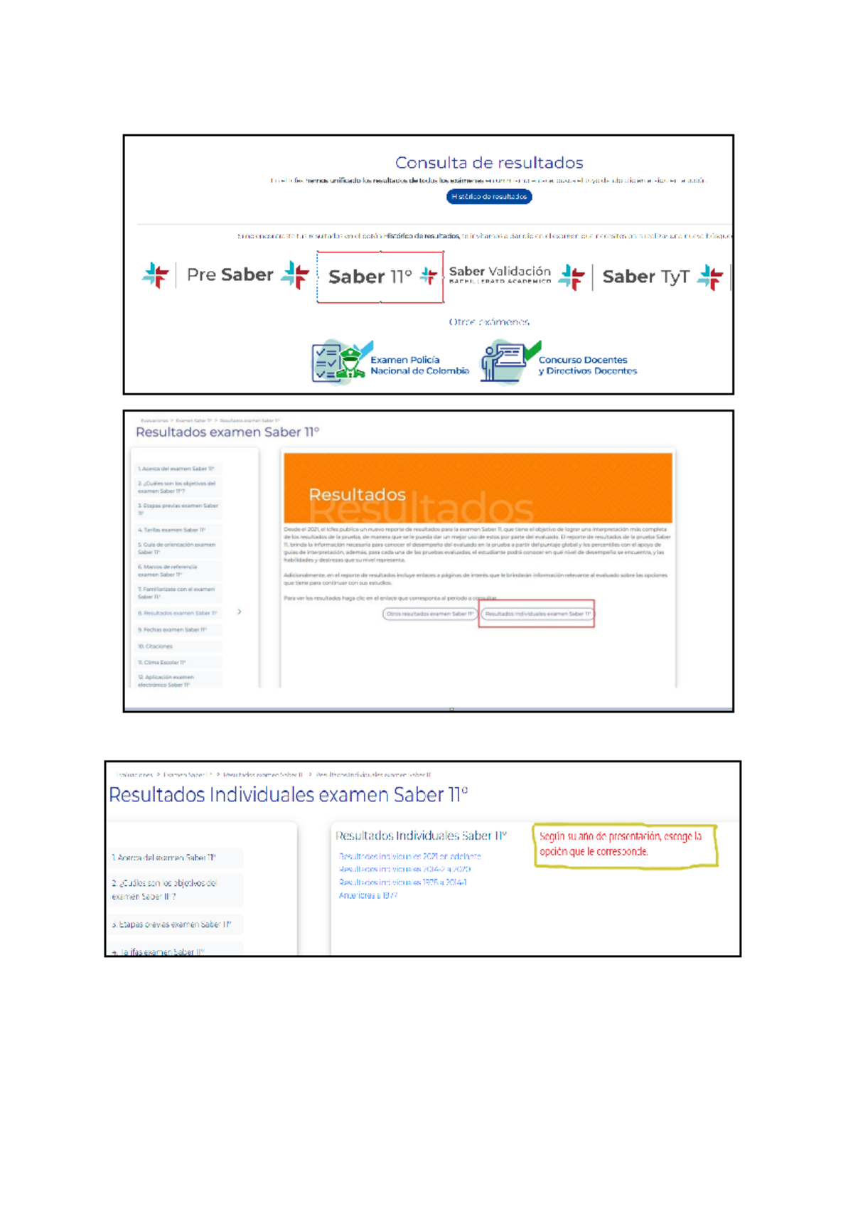 Pasos a paso para descargar las pruebas Icfes - Saber 11 - Consulta de ...