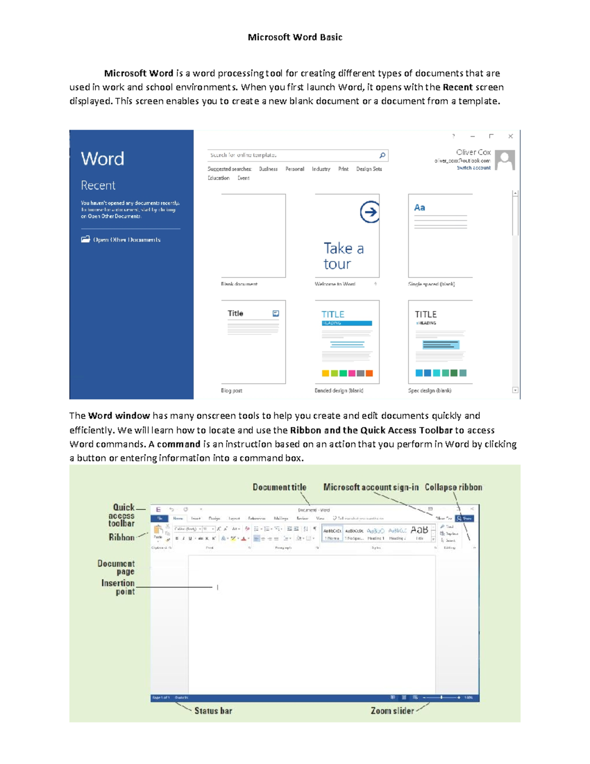 Microsoft Word Basic - Microsoft Word Basic Microsoft Word is a word
