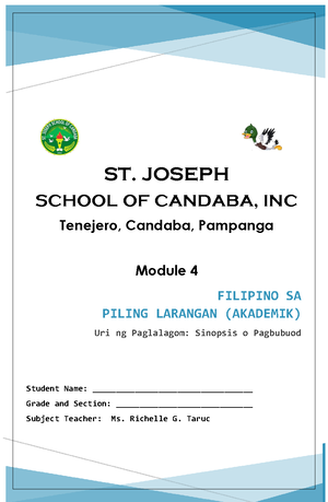 Module-6 Filipino-sa-Piling-Larang - FILIPINO SA PILING LARANGAN ...