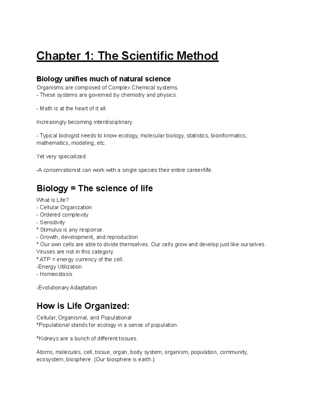 Chapter 1 The Scientific Method - Chapter 1: The Scientific Method ...