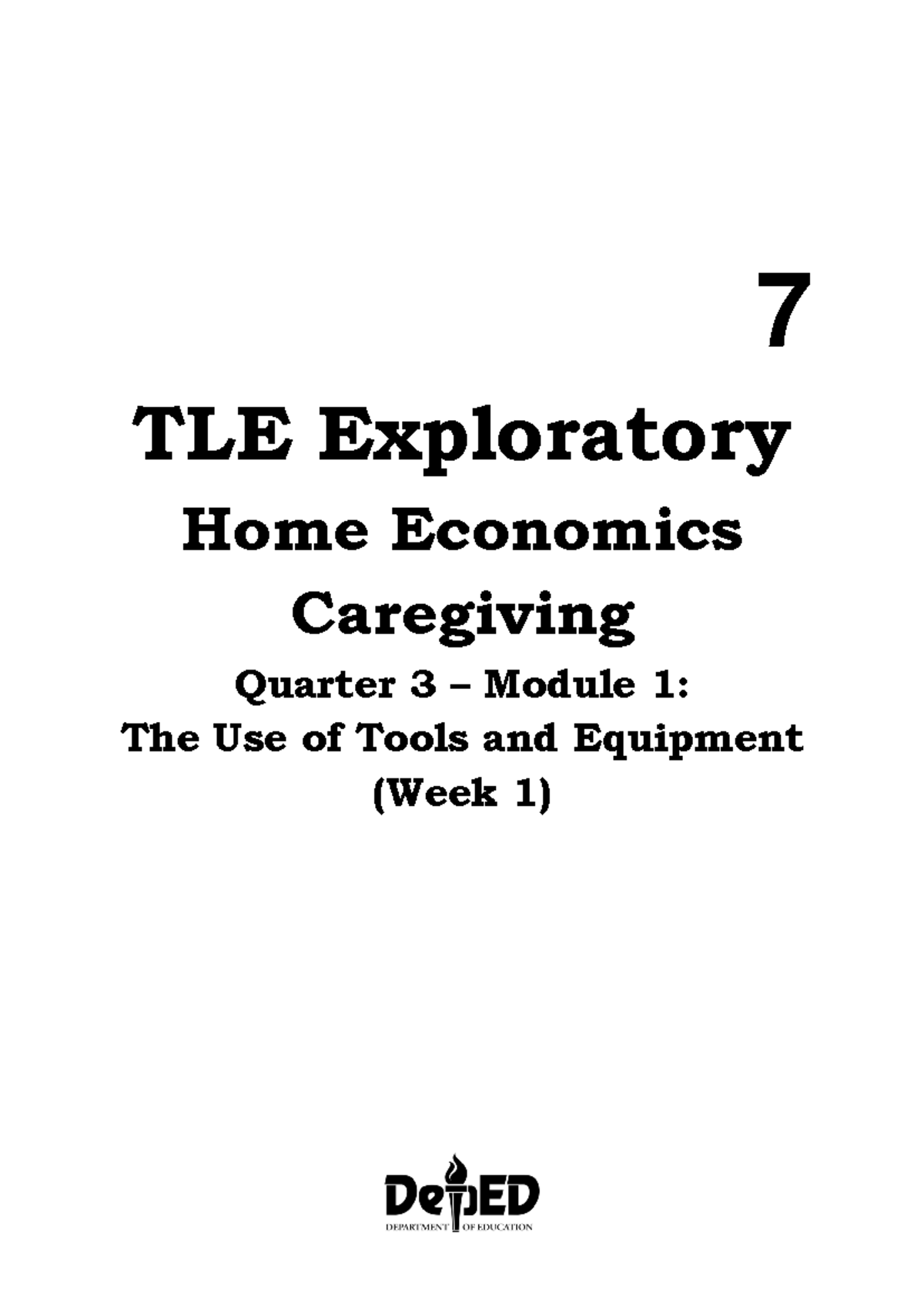 TLE-Caregiving 7 Q3M1Week1 OK - 7 TLE Exploratory Home Economics ...
