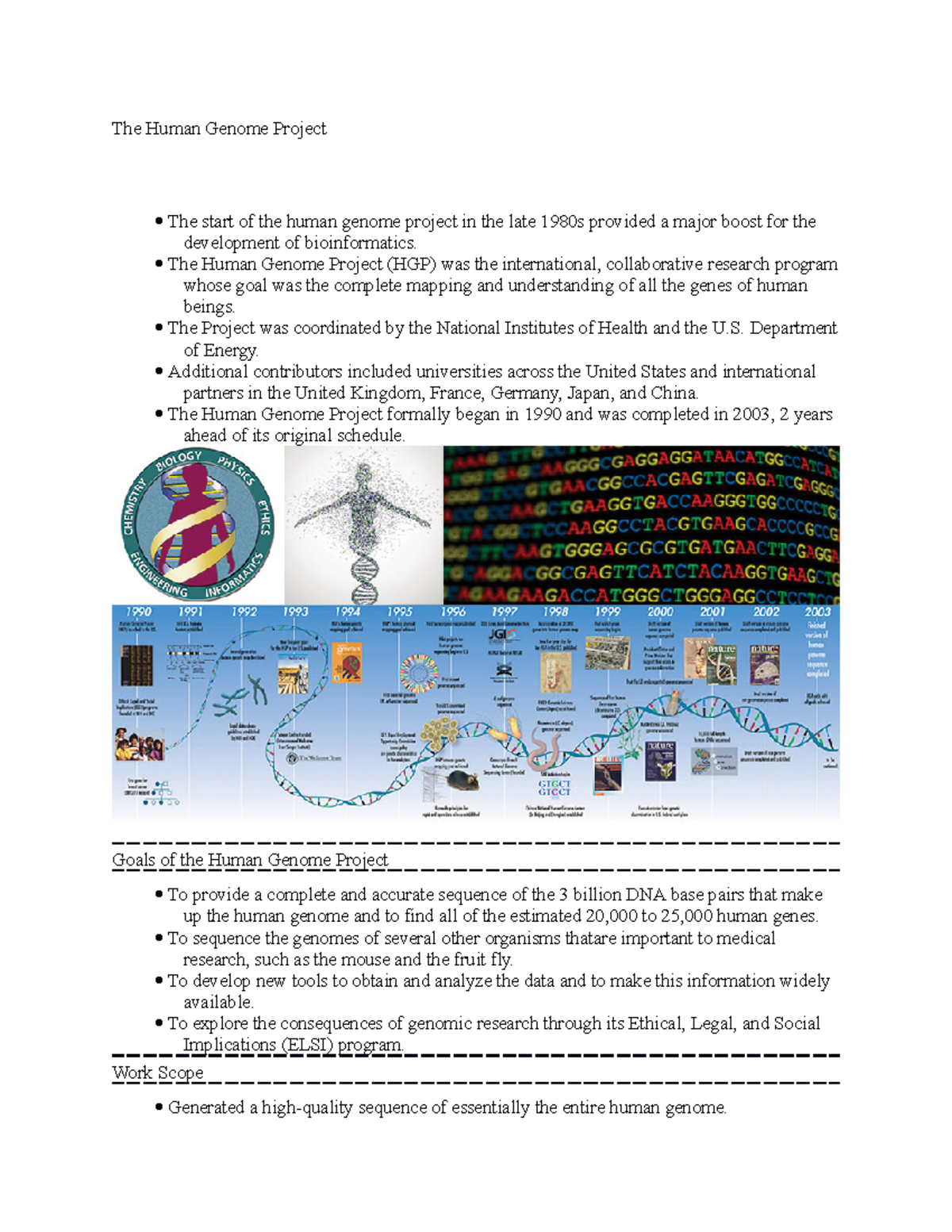 assignment on human genome project