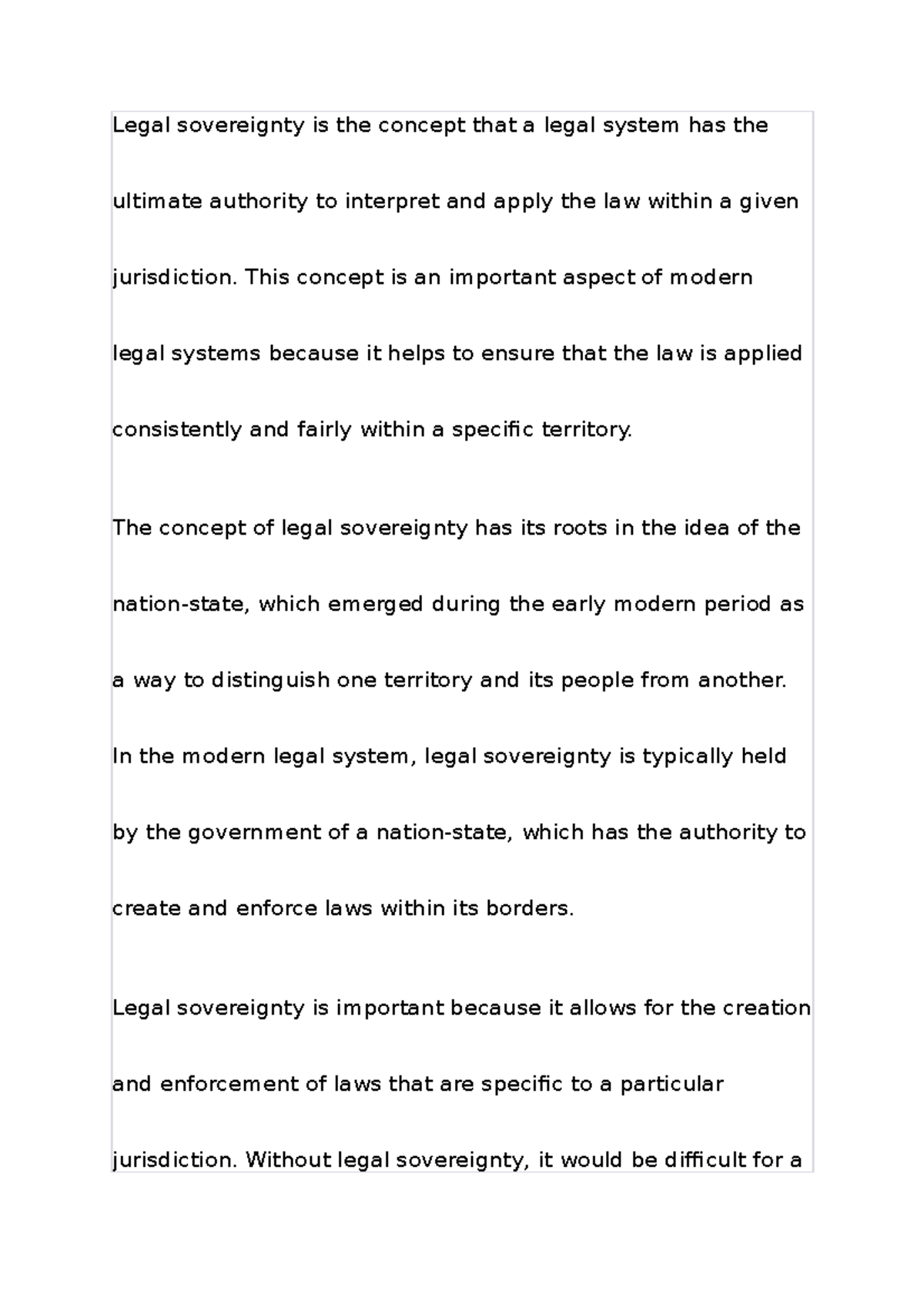 The Concept Of Legal Sovereignty And Its Importance In Modern Legal ...