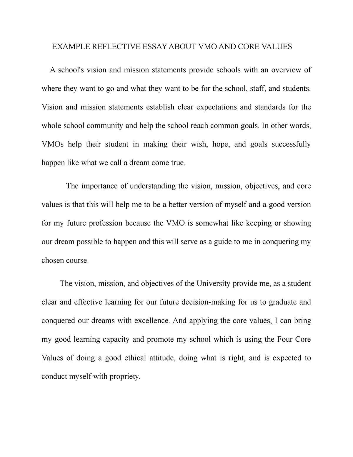 essay about mission and vision of school as a teacher