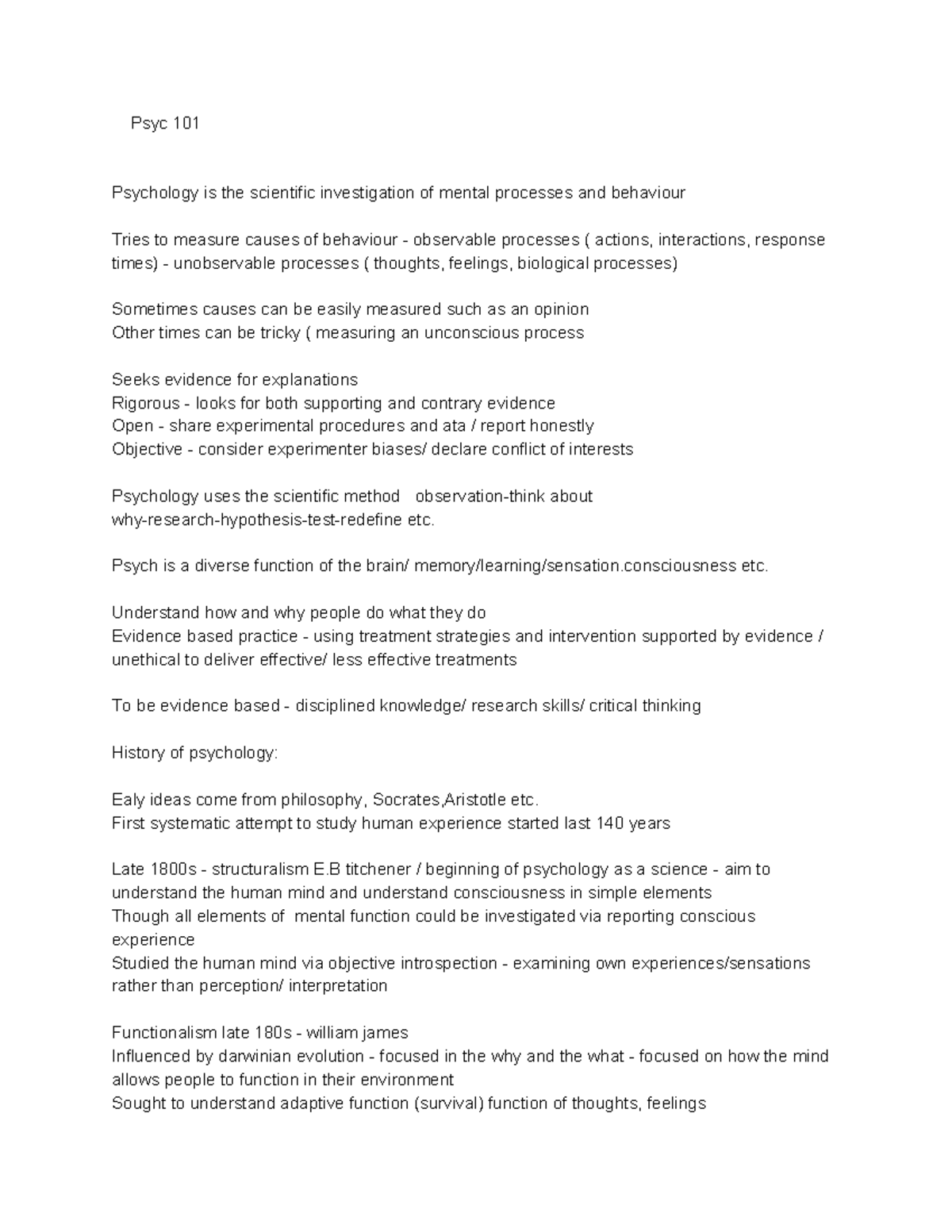 Psyc 101 - Lecture notes for psyc101, trimester 1 2020 - Psyc 101 ...