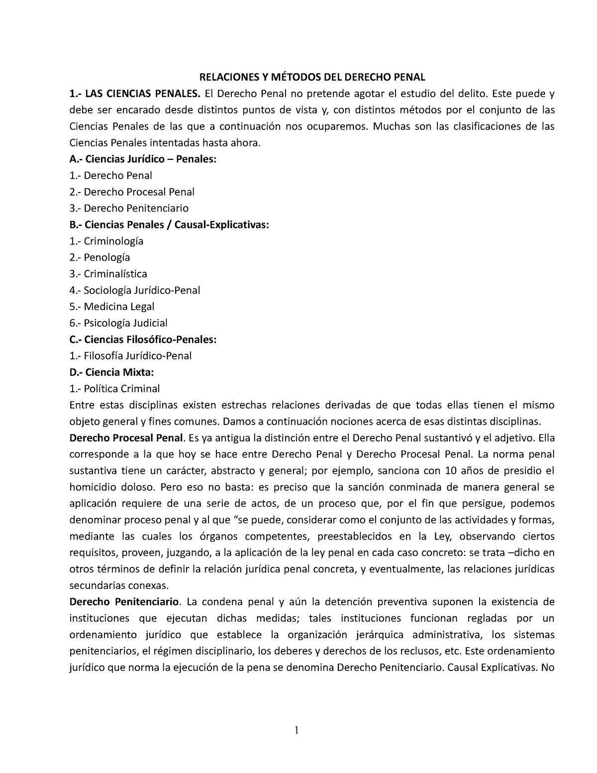 Relaciones Y Métodos DEL Derecho Penal - RELACIONES Y MÉTODOS DEL ...