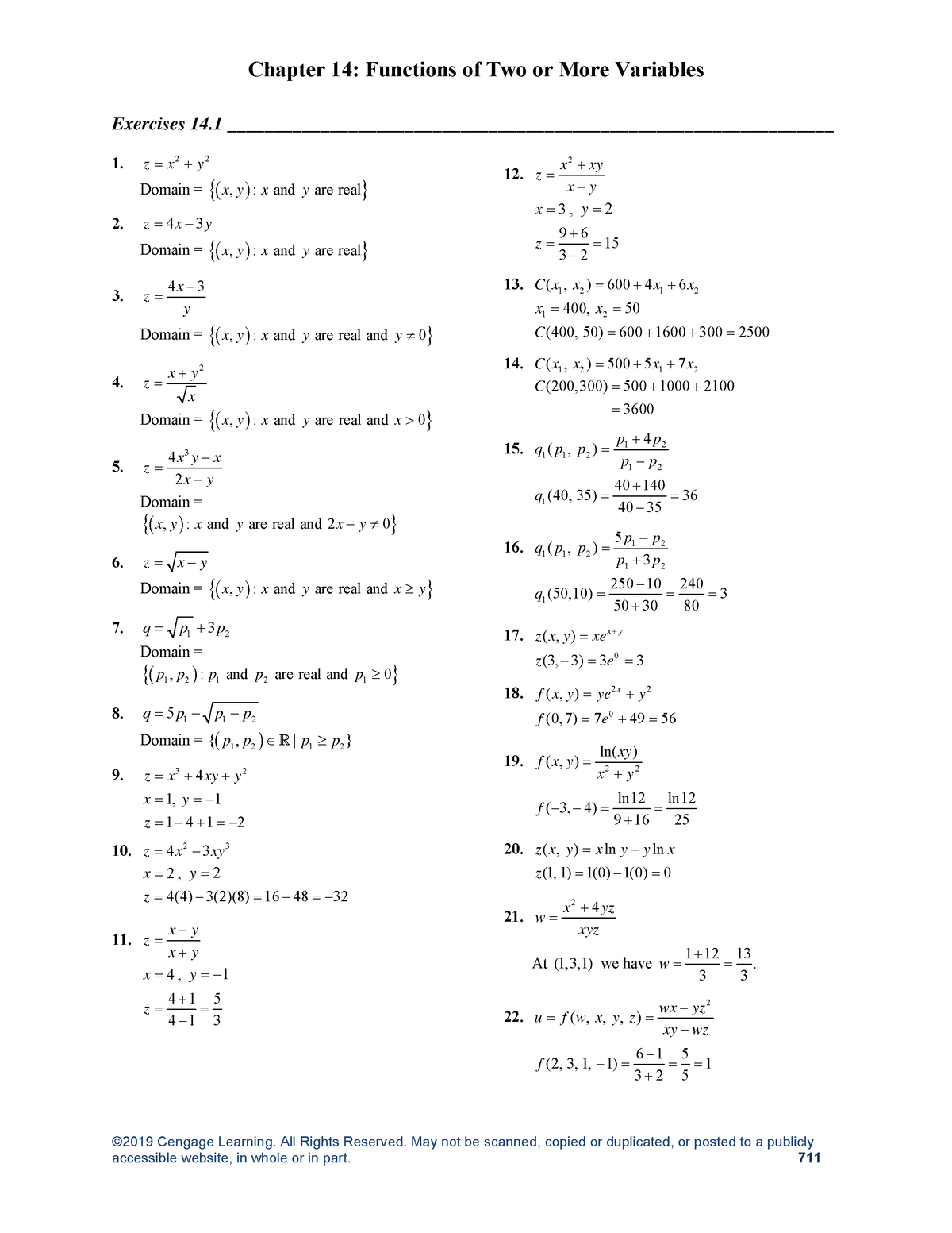 cengage chapter 14 homework answers