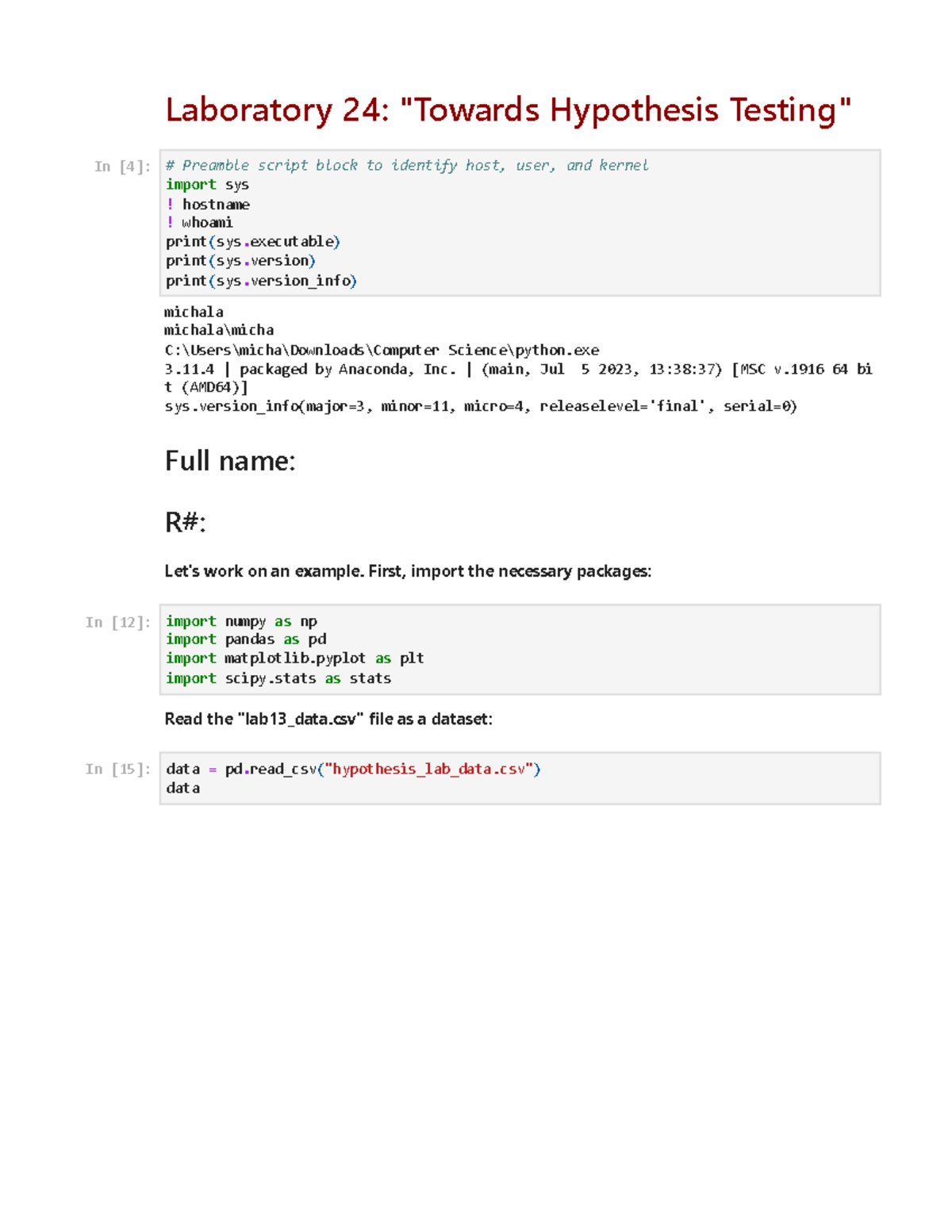 Lab24… (2) Jupyter Lab Laboratory 24 "Towards Hypothesis Testing