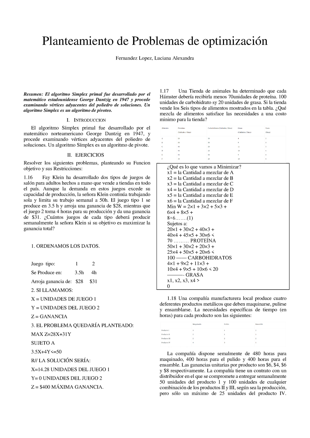 Lab 1 - Cambiar - Planteamiento De Problemas De Optimización Fernandez ...