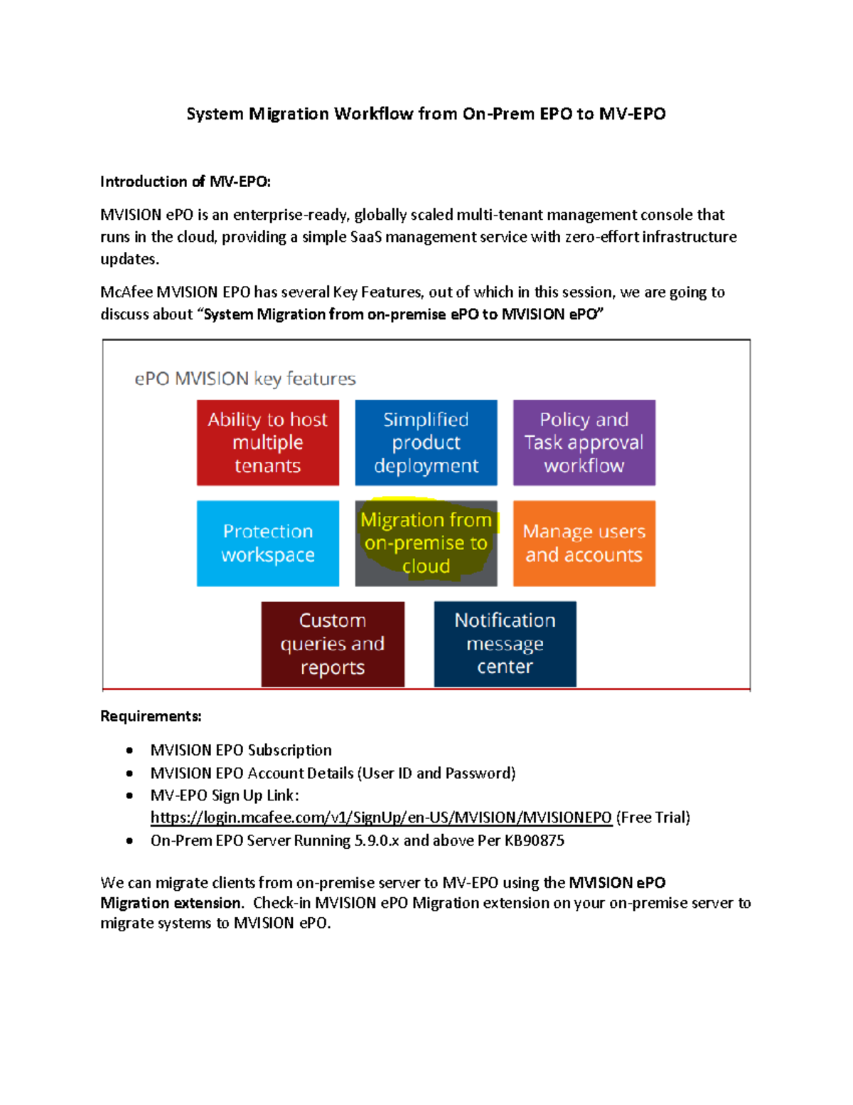 System Migration to Mvision EPO Workflow - System Migration Workflow ...