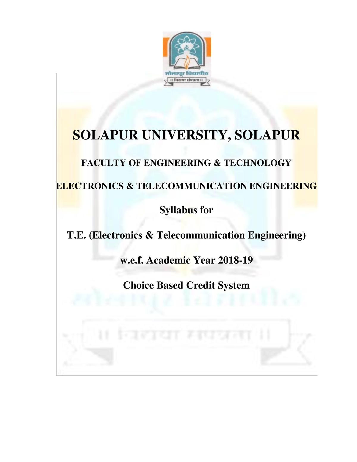 TE-ENTC Syllabus-2018-19 - SOLAPUR UNIVERSITY, SOLAPUR FACULTY OF ...