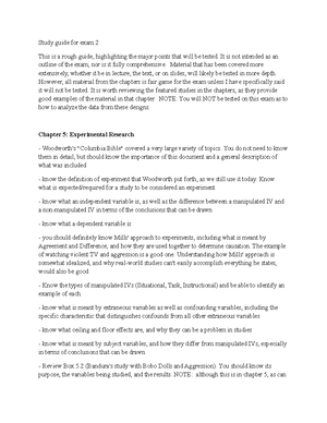 Exam 2 Study Guide 290 - Summary Introduction To Research Methods ...