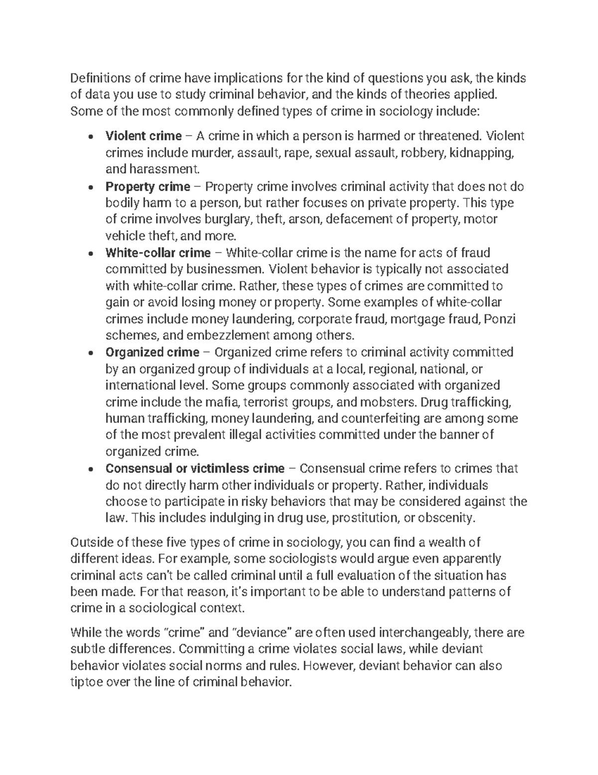 Document 170 Dr. Chang Definitions of crime have implications for