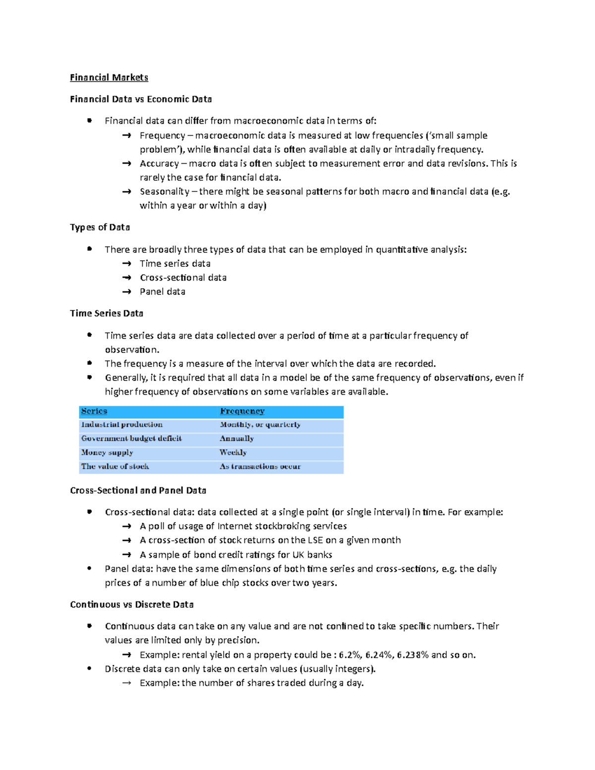 EDA L8 - notes - Financial Markets Financial Data vs Economic Data ...