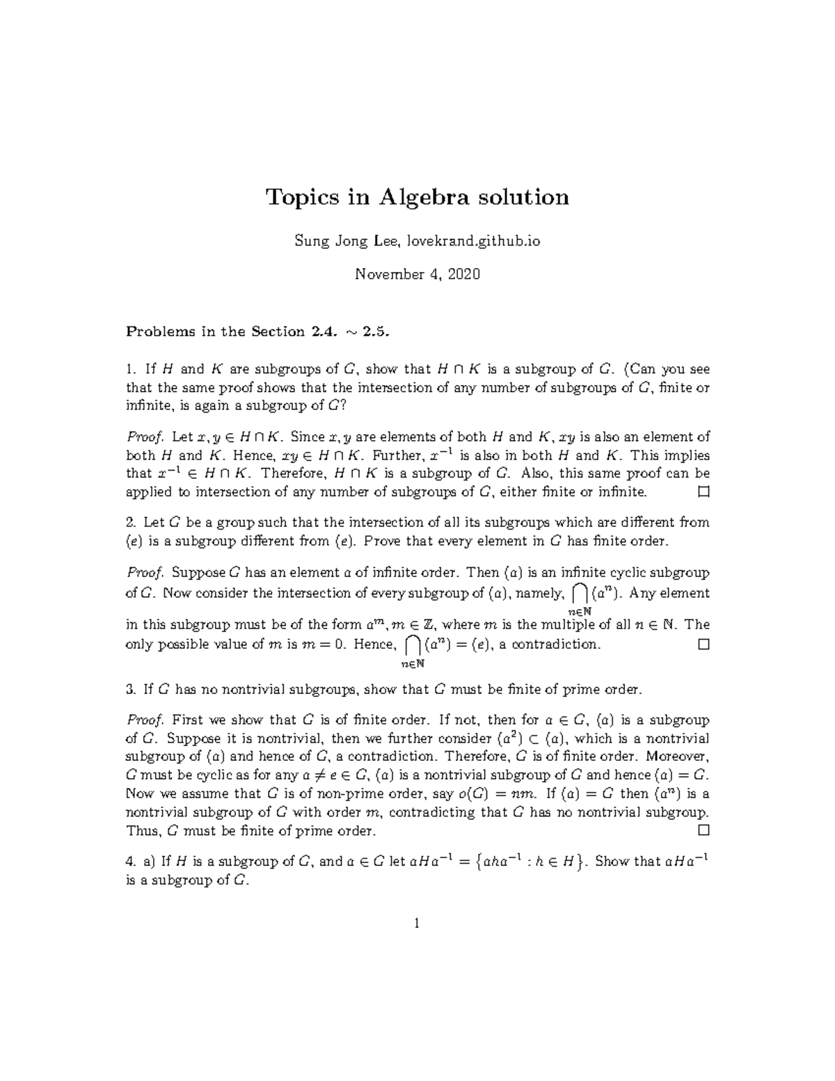 Herstein Topics in Algebra solution2 Topics in Algebra solution Sung