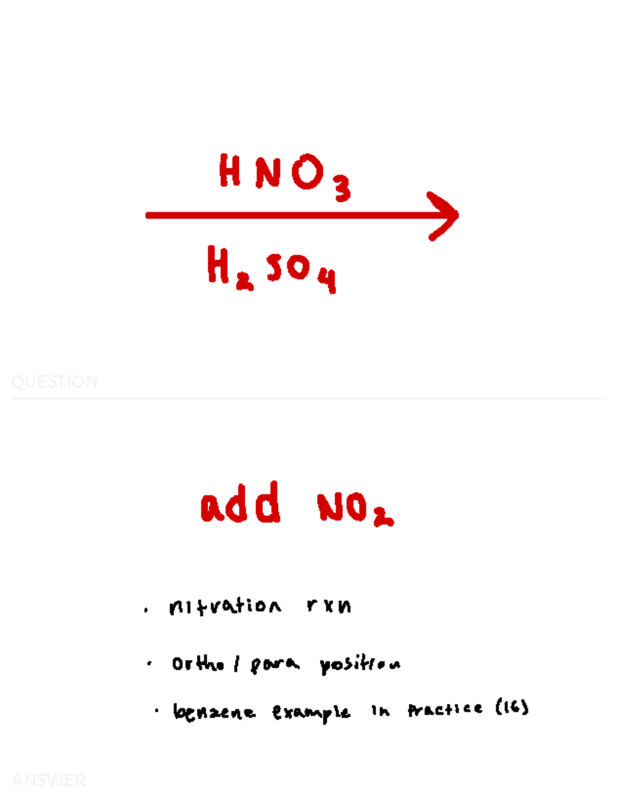 Rxn flash cards - QUESTION HaHN 50403 g .-' nitrationorthoaddl para ...