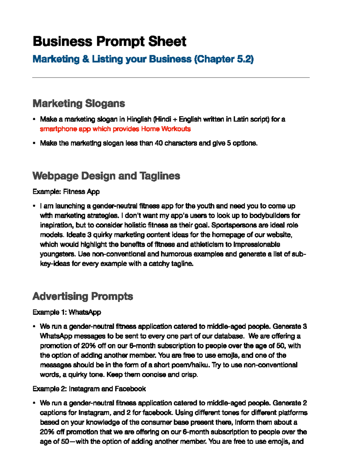 Business prompt sheet ch 5 - Artificial Intelligence - Studocu
