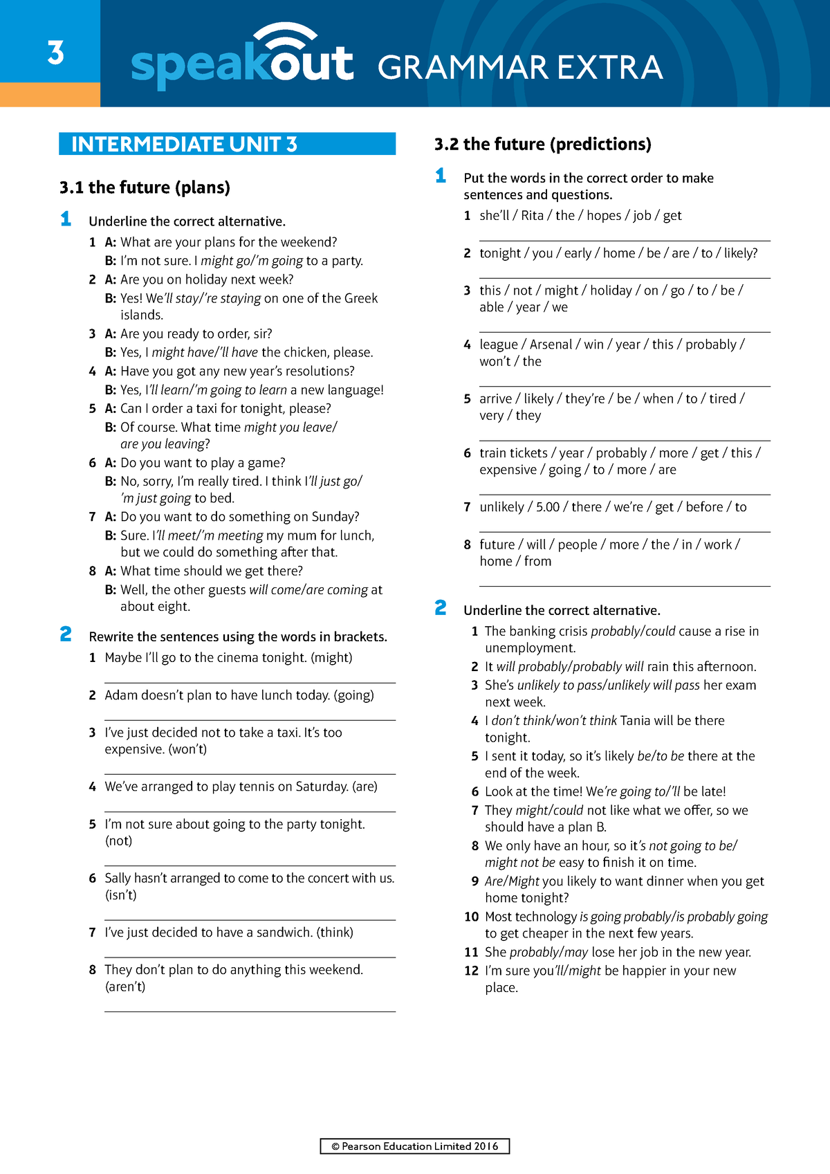 Speakout Grammar Extra Intermediate Unit 3 - 3 © Pearson Education ...