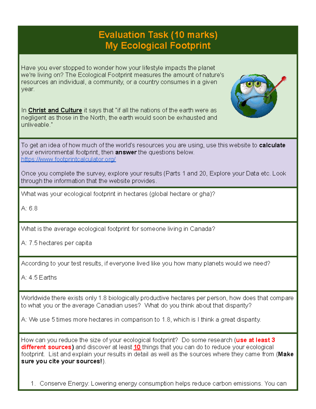 Copy of Unit 6 Task - this is yes - Evaluation Task (10 marks) My ...