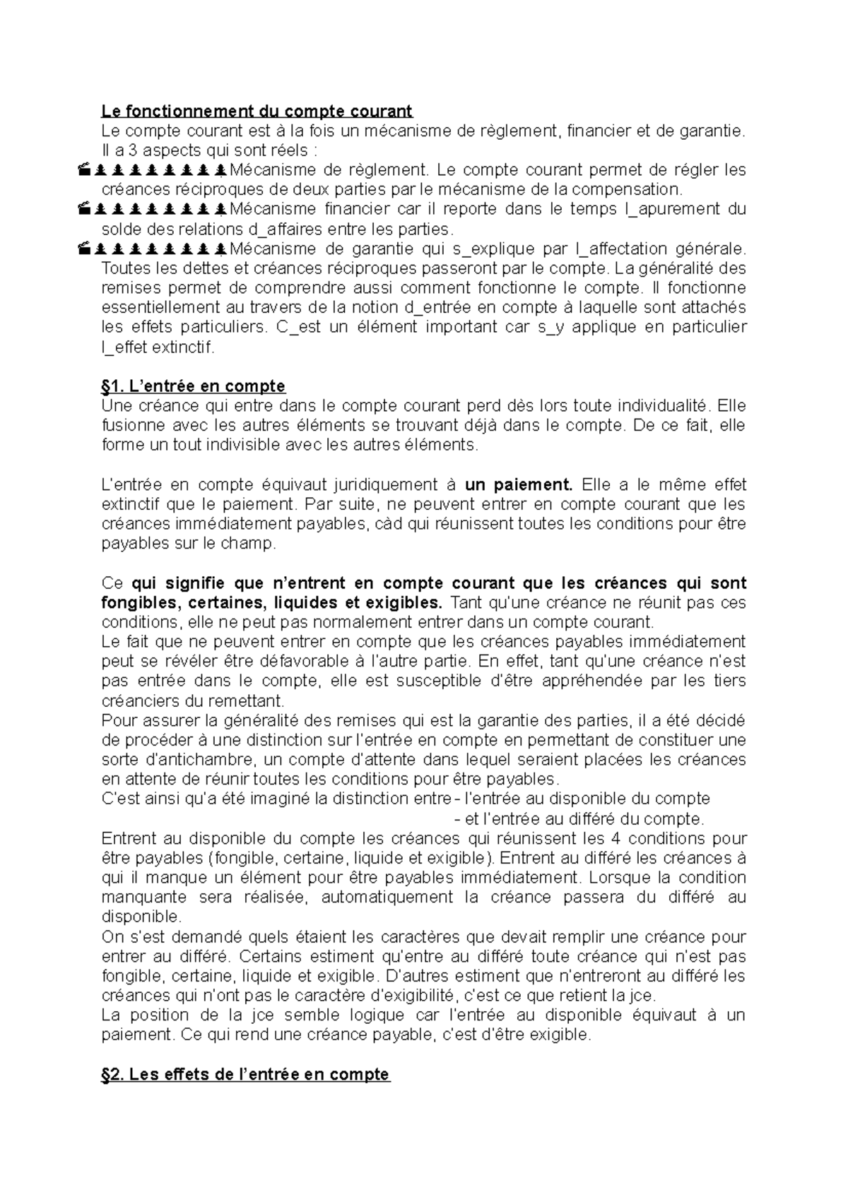 Fonctionnement Du Compte Courant Il A 3 Aspects Qui Sont De Le 