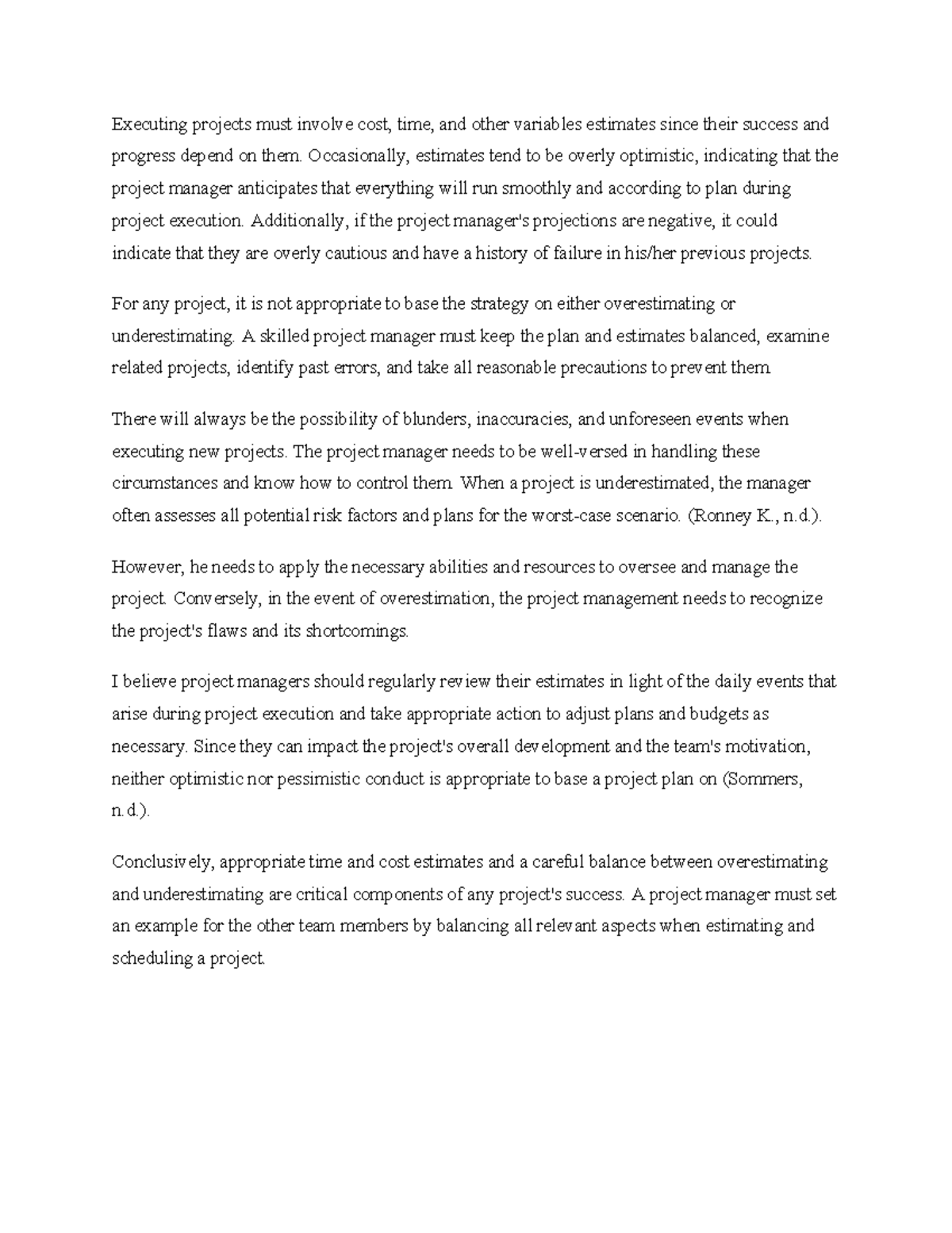 UNIT 3 Discussion - Complusory assignment - Executing projects must ...
