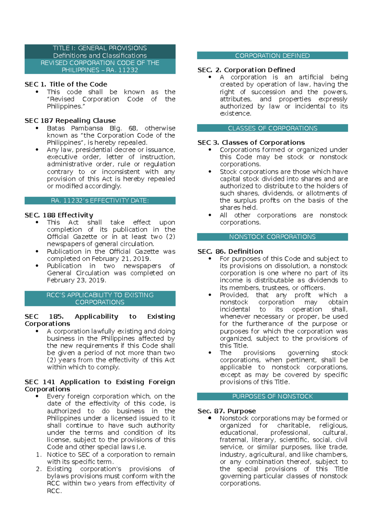 Title I Business Law and Regulations TITLE I GENERAL PROVISIONS