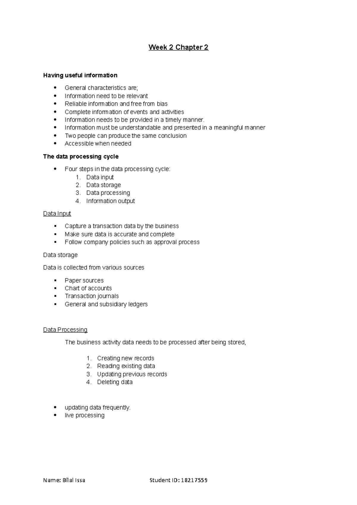 Week 2 Chapter 2 - weekly notes - Week 2 Chapter 2 Having useful ...