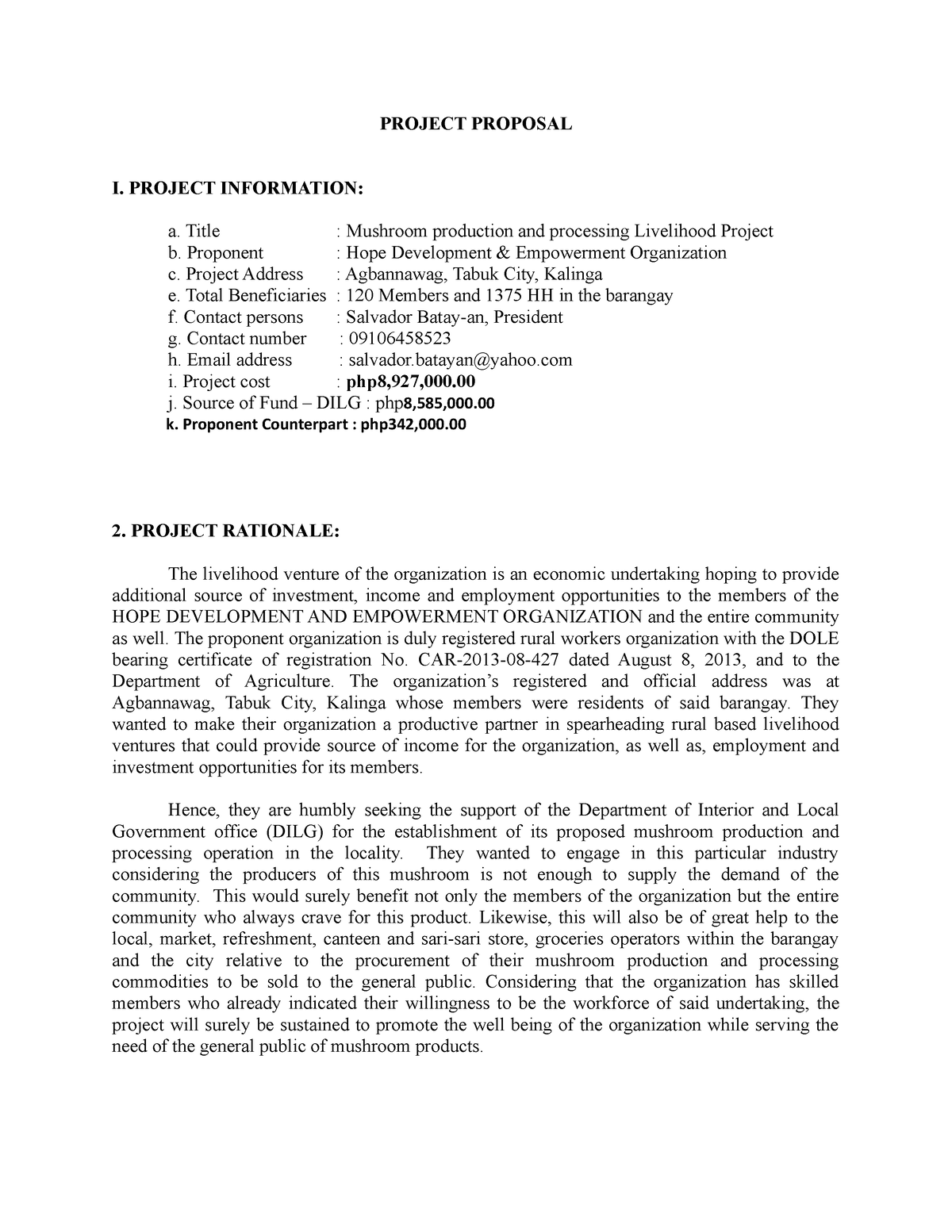 mushroom business plan proposal pdf