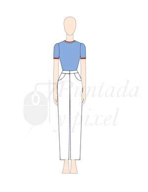 Patrón pantalón con pinzas mujer descargable en PDF