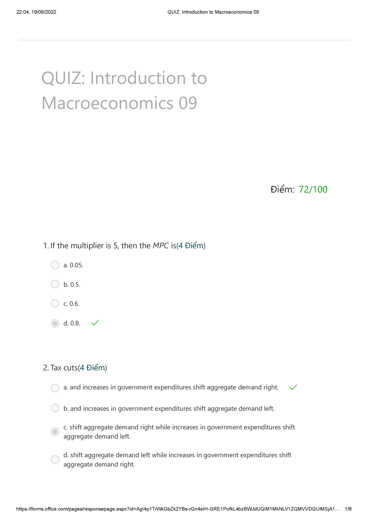 Review Final- Intro To Macro - Điểm: 72/ QUIZ: Introduction To ...