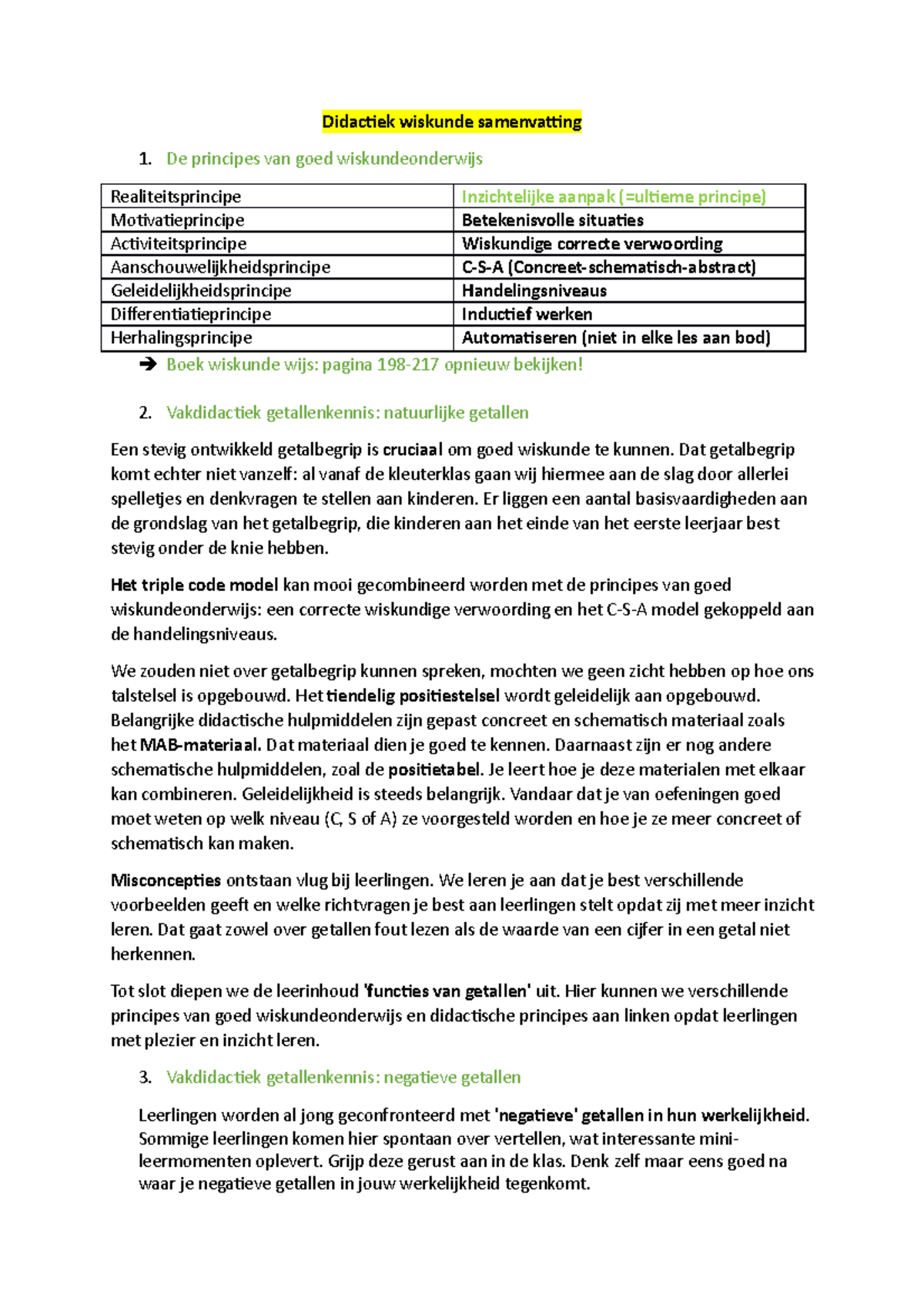 Wiskunde B Inhoud - Samenvaating - Didactiek Wiskunde Samenvatting De ...