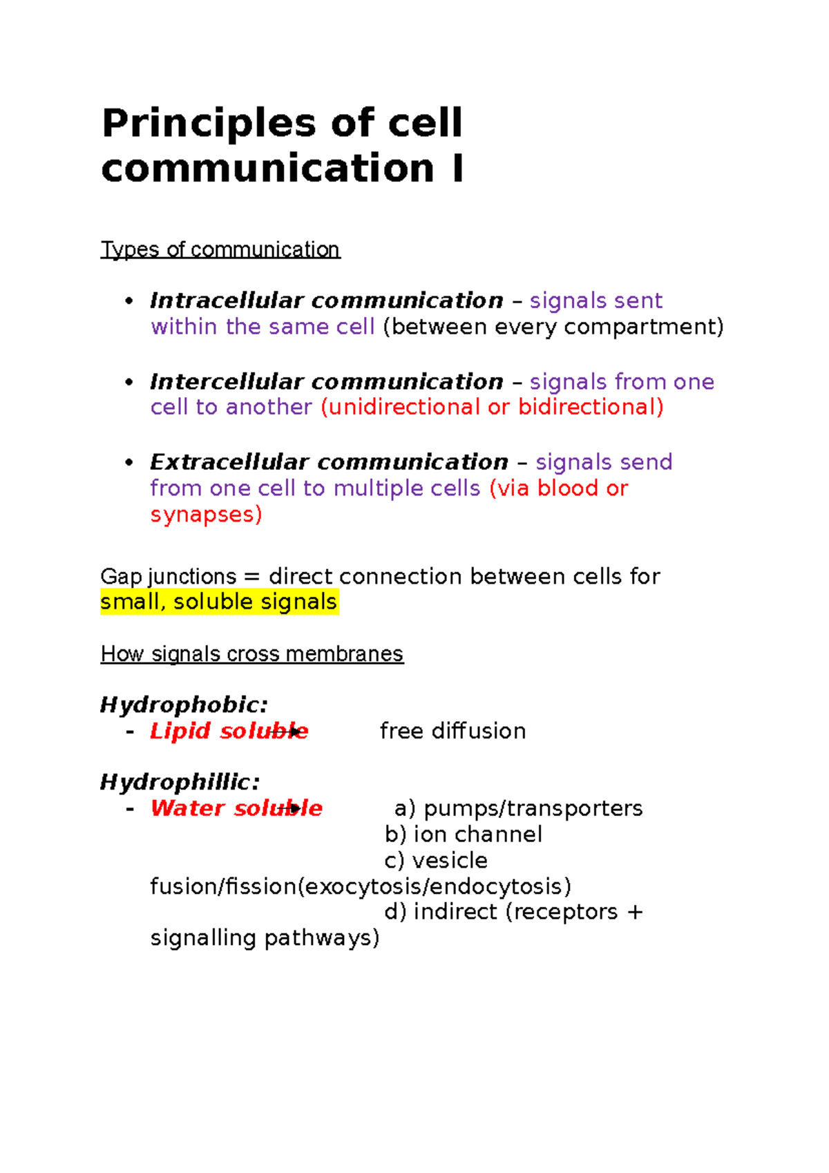 Principles Of Cell Communication - Principles Of Cell Communication I ...