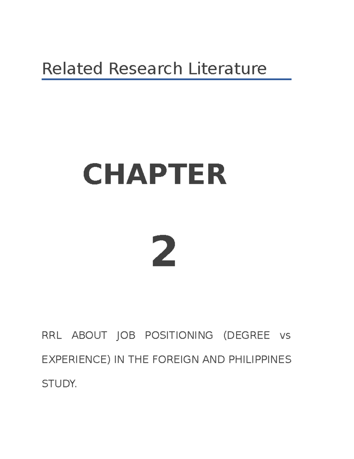 RRL 2 - I don't know - Related Research Literature CHAPTER 2 RRL ABOUT ...