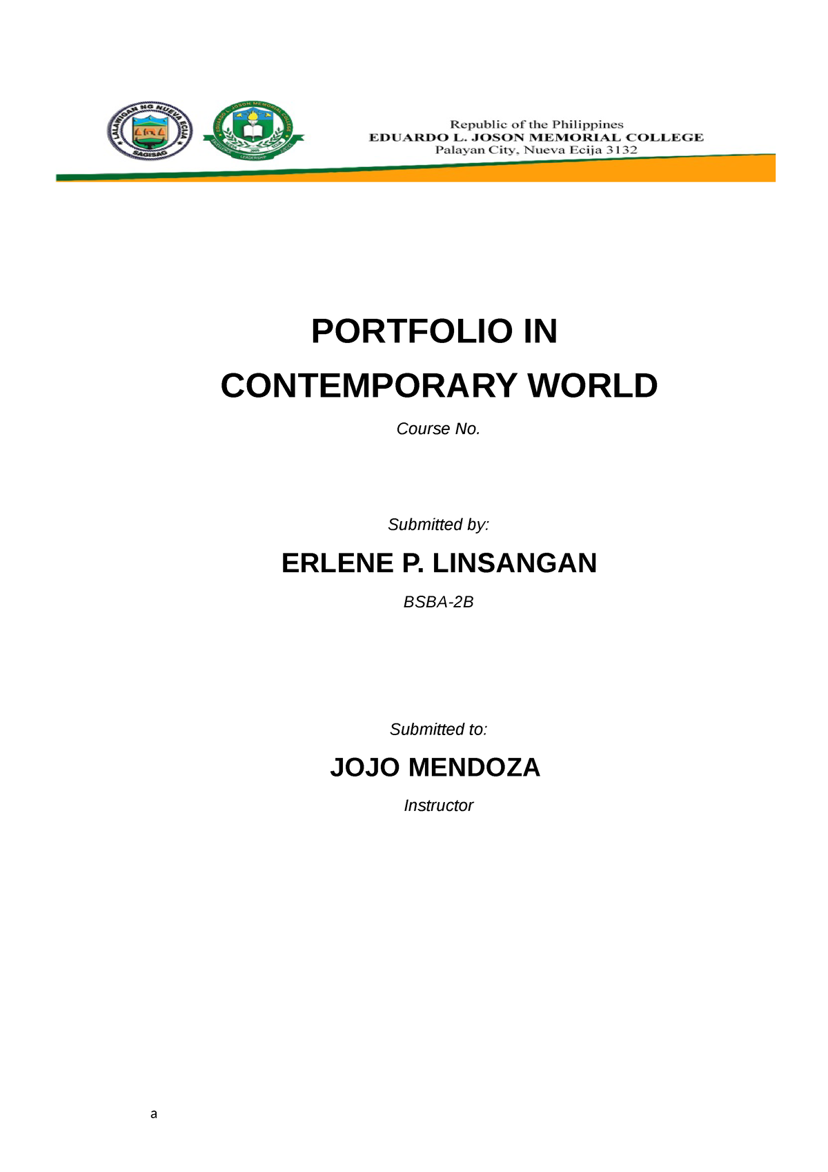 Portfolio IN Contemporary World - PORTFOLIO IN CONTEMPORARY WORLD ...