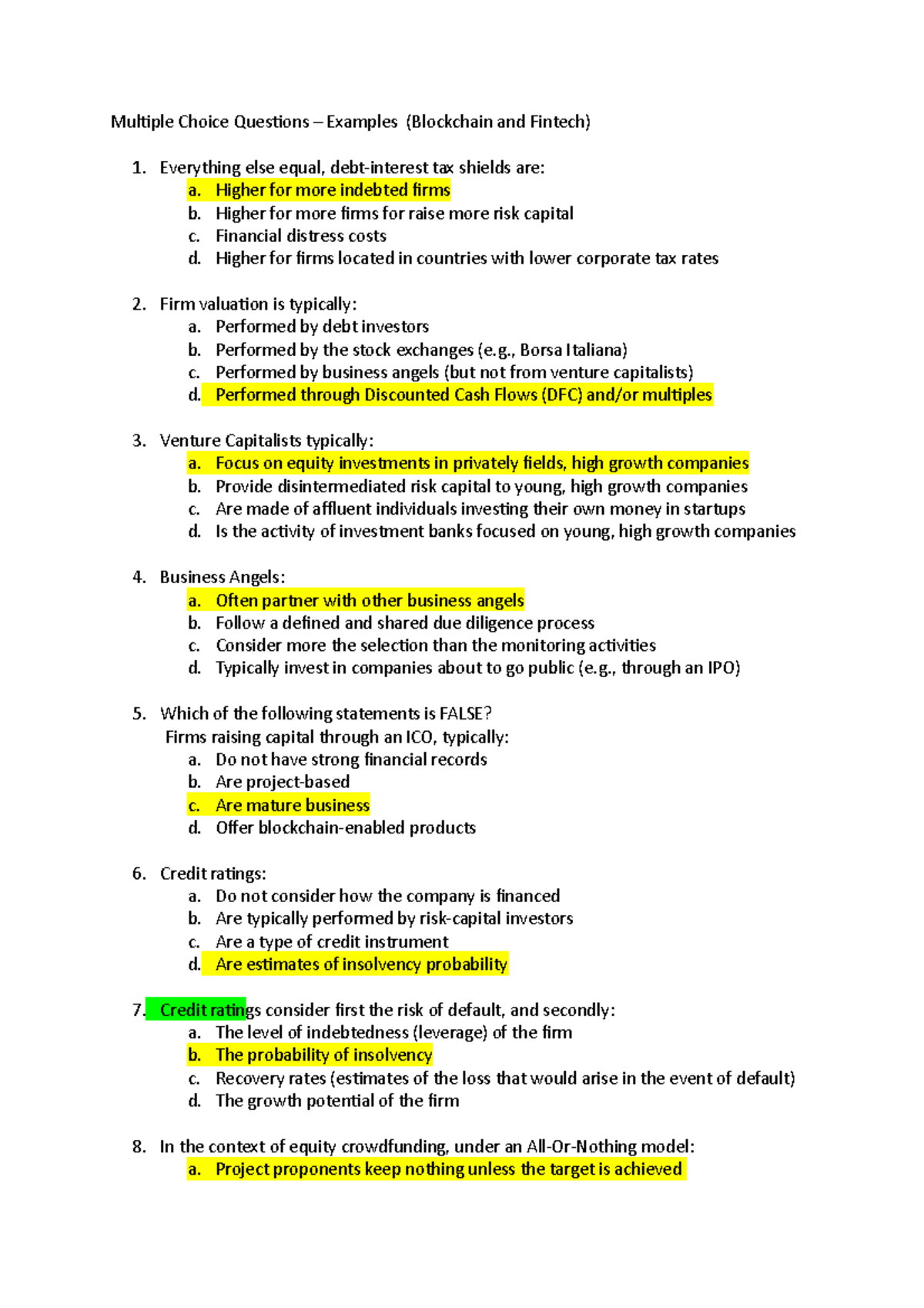 Example Multiple Choice - Multiple Choice Questions – Examples ...