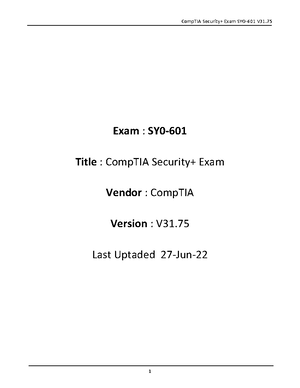 Comptia Security+ exam SYO-601 Additional Questions - 7/5/ Clarusway ...