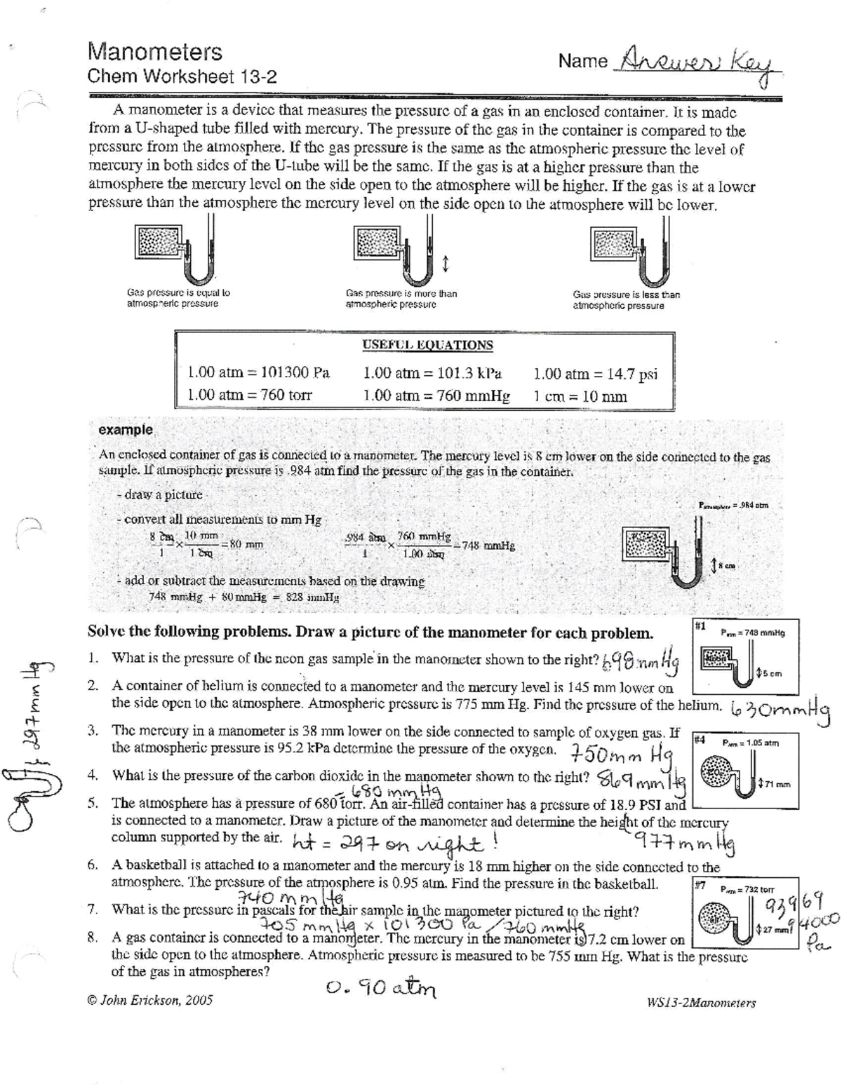 Answers manometers Physcis PHYS 313 Studocu