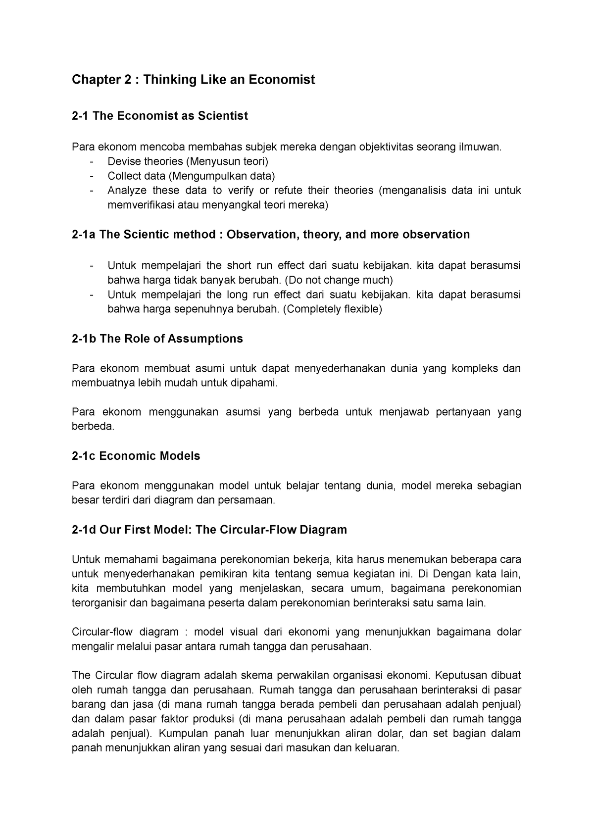 Chapter 2 Pie - Hgh - Chapter 2 : Thinking Like An Economist 2-1 The ...