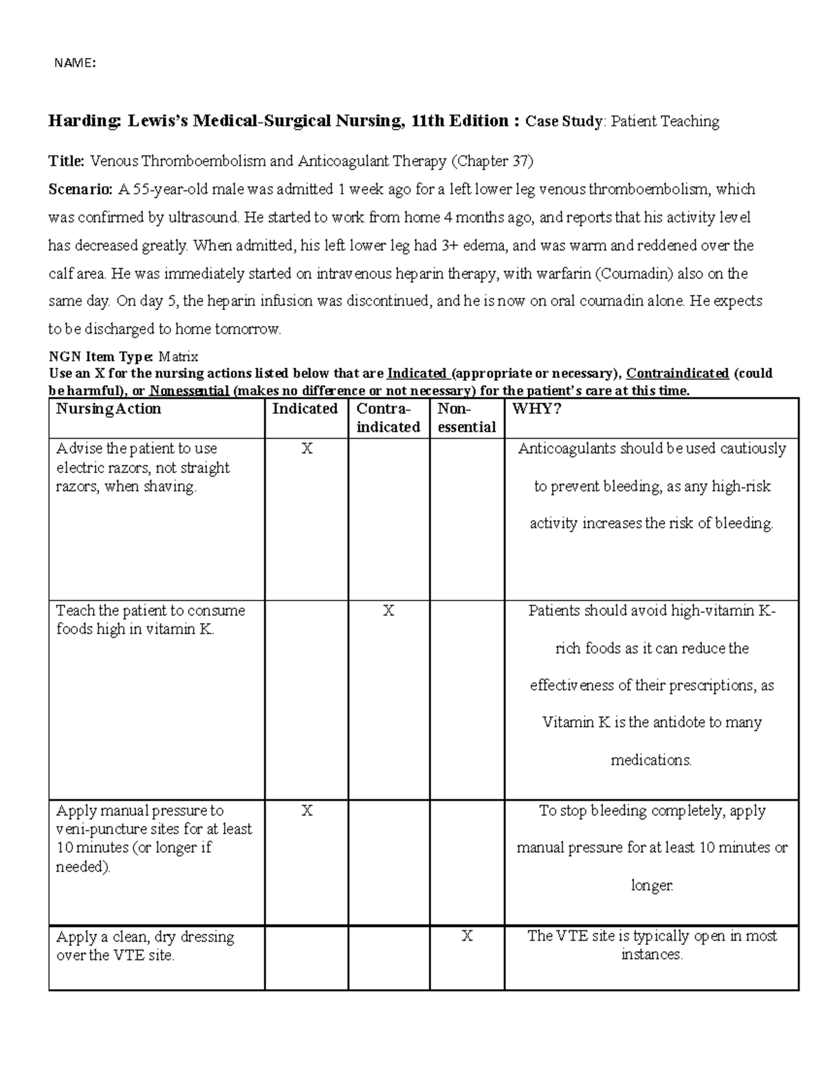 dvt case study nursing