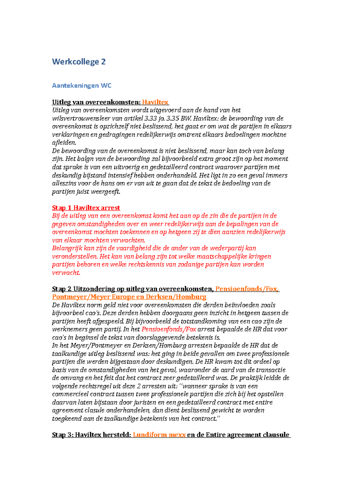 Werkcollege 2.docx - Werkcollege 2 Aantekeningen WC Uitleg Van ...