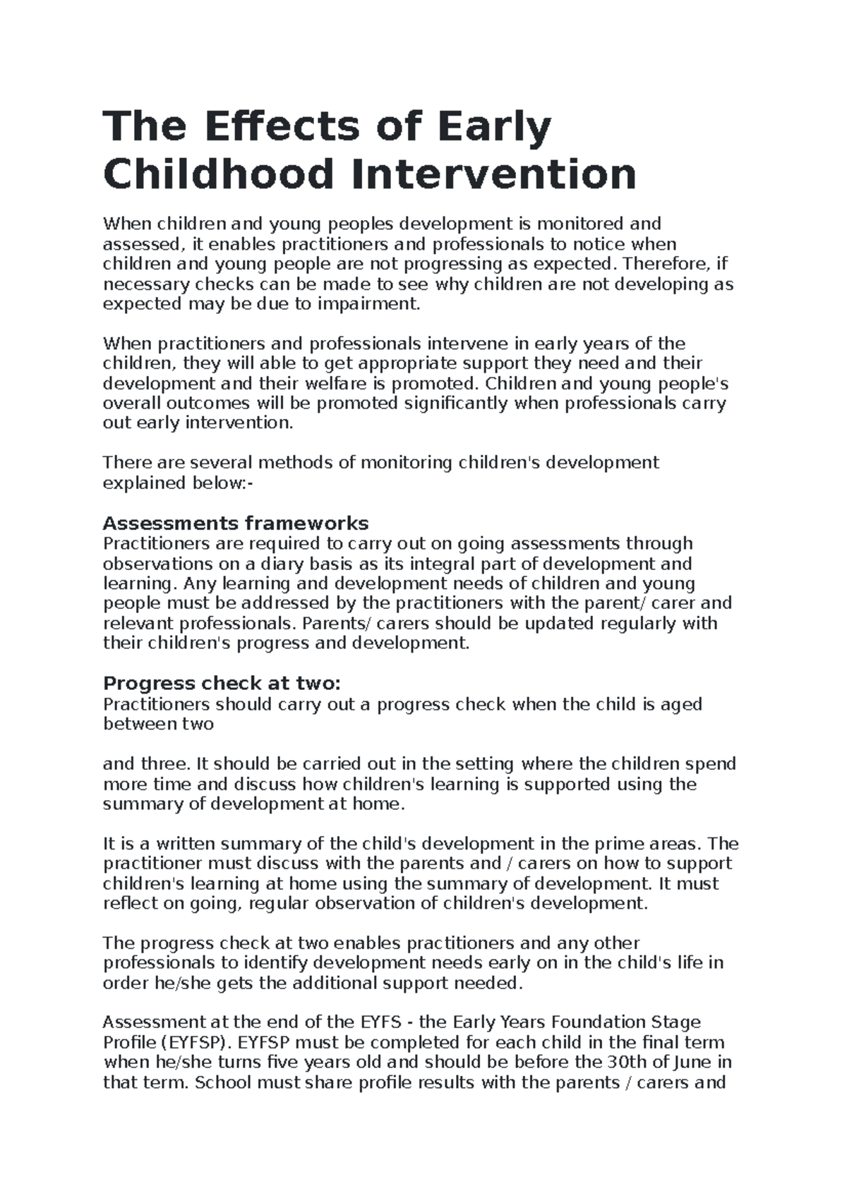 The Effects of Early Childhood Intervention - The Effects of Early ...