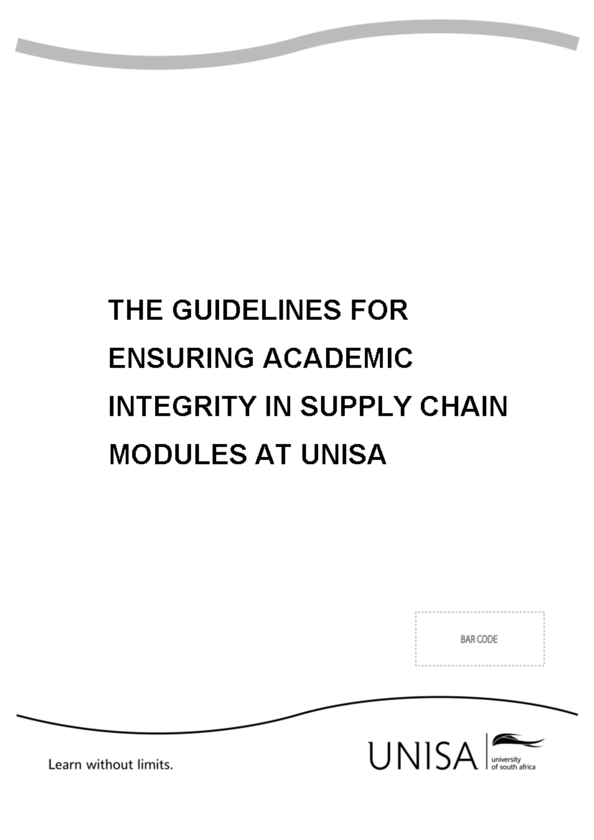 The Guideline for Ensuring Academic Integrity in Supply Chain Modules
