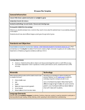 C108 task 1 - Passed - Part One: Lesson Plan A. 5E Lesson Plan Template ...