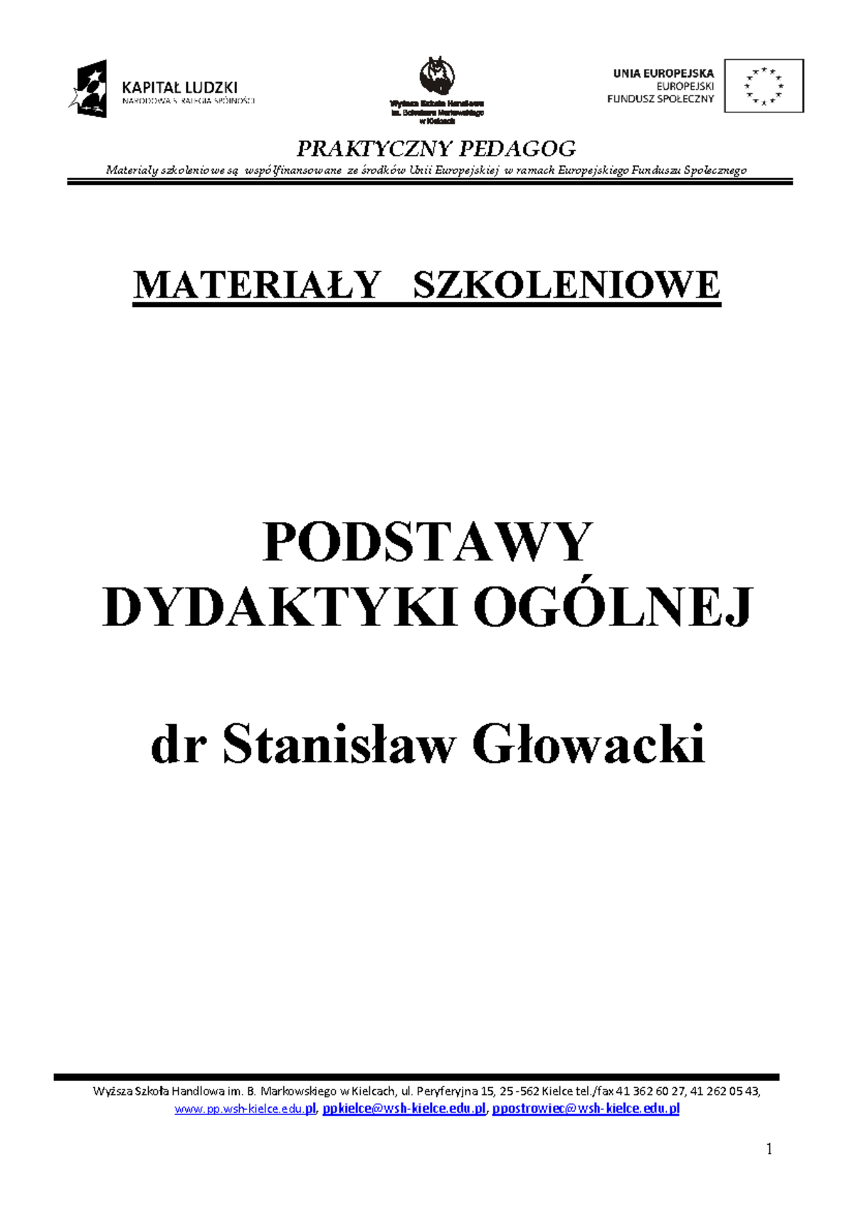 Materiały Szkoleniowe - Podstawy Dydaktyki Ogólnej - PRAKTYCZNY PEDAGOG ...