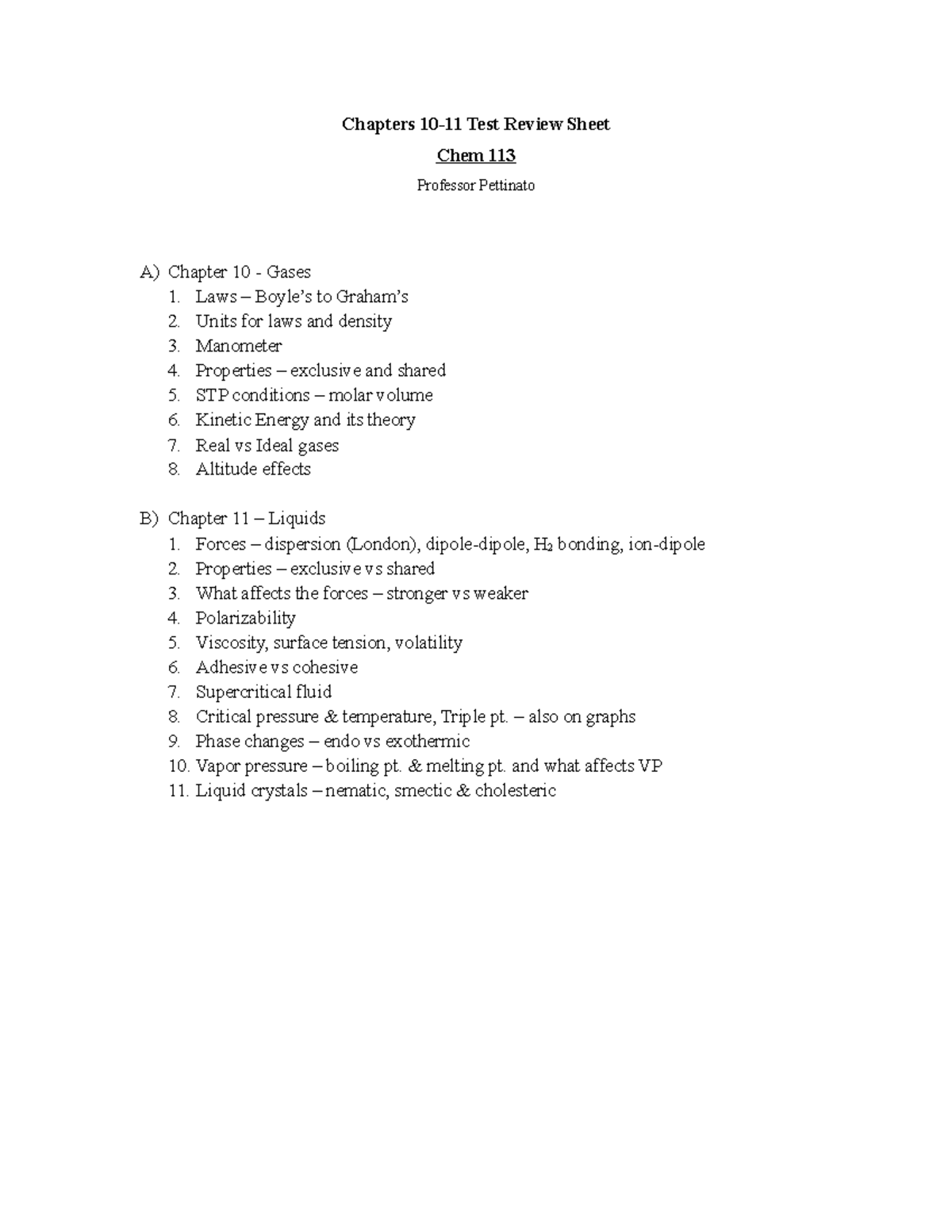 Chapters 10-11 Test Review - Laws – Boyle’s to Graham’s 2. Units for ...