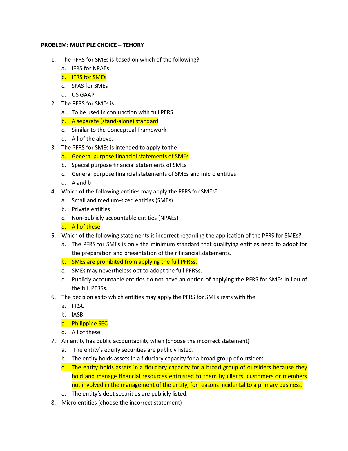 5-millan-SME - Multiple Choice - PROBLEM: MULTIPLE CHOICE – TEHORY The ...