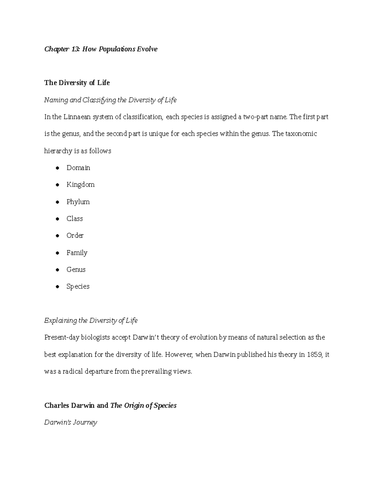 Chapter 13 Summary Dr. Yingling Chapter 13 How Populations Evolve